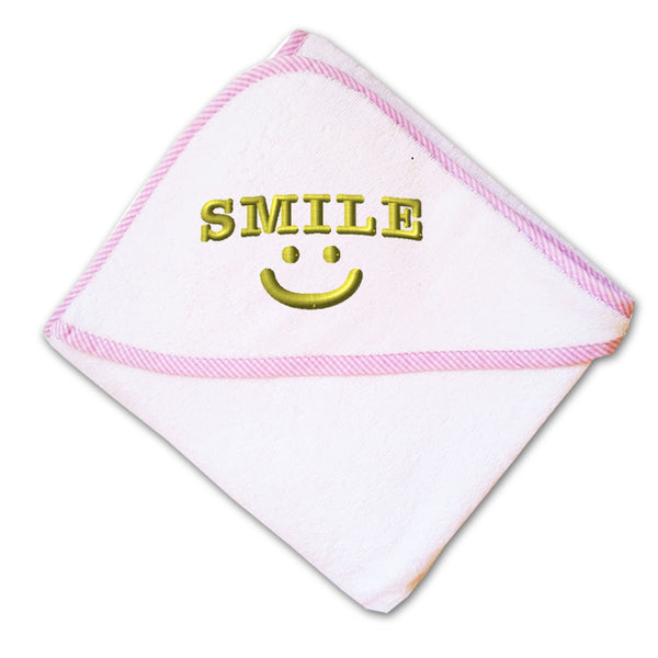 Baby Hooded Towel Smile Embroidery Kids Bath Robe Cotton - Cute Rascals
