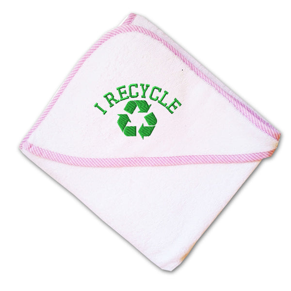 Baby Hooded Towel I Recycle Green Logo Embroidery Kids Bath Robe Cotton - Cute Rascals