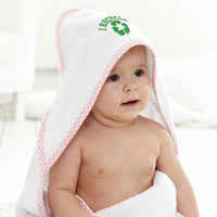 Baby Hooded Towel I Recycle Green Logo Embroidery Kids Bath Robe Cotton - Cute Rascals