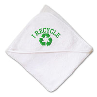 Baby Hooded Towel I Recycle Green Logo Embroidery Kids Bath Robe Cotton - Cute Rascals