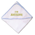 Baby Hooded Towel I Am Awesome Embroidery Kids Bath Robe Cotton