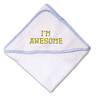 Baby Hooded Towel I Am Awesome Embroidery Kids Bath Robe Cotton - Cute Rascals