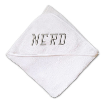Baby Hooded Towel Nerd Geek Embroidery Kids Bath Robe Cotton