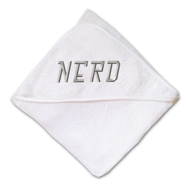 Baby Hooded Towel Nerd Geek Embroidery Kids Bath Robe Cotton - Cute Rascals