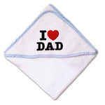 Baby Hooded Towel I Love Dad A Embroidery Kids Bath Robe Cotton - Cute Rascals