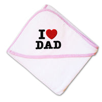 Baby Hooded Towel I Love Dad A Embroidery Kids Bath Robe Cotton - Cute Rascals