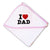 Baby Hooded Towel I Love Dad A Embroidery Kids Bath Robe Cotton - Cute Rascals