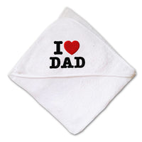 Baby Hooded Towel I Love Dad A Embroidery Kids Bath Robe Cotton - Cute Rascals