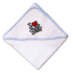 Baby Hooded Towel I Love Dad Shadows Embroidery Kids Bath Robe Cotton - Cute Rascals