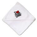 Baby Hooded Towel I Love Dad Shadows Embroidery Kids Bath Robe Cotton