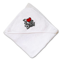 Baby Hooded Towel I Love Dad Shadows Embroidery Kids Bath Robe Cotton - Cute Rascals