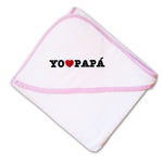 Baby Hooded Towel Yo Amo A Mi Papa Embroidery Kids Bath Robe Cotton - Cute Rascals