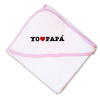 Baby Hooded Towel Yo Amo A Mi Papa Embroidery Kids Bath Robe Cotton - Cute Rascals