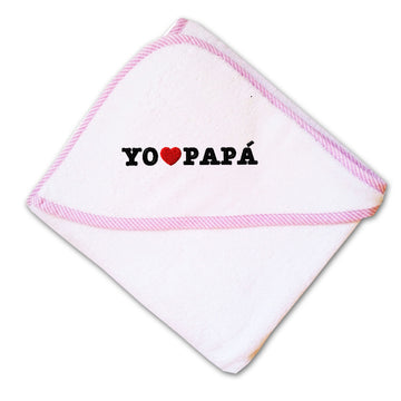 Baby Hooded Towel Yo Amo A Mi Papa Embroidery Kids Bath Robe Cotton