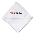 Baby Hooded Towel Yo Amo A Mi Papa Embroidery Kids Bath Robe Cotton