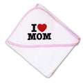 Baby Hooded Towel I Love Mom Embroidery Kids Bath Robe Cotton