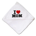 Baby Hooded Towel I Love Mom Embroidery Kids Bath Robe Cotton