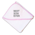 Baby Hooded Towel Best Son Ever Embroidery Kids Bath Robe Cotton