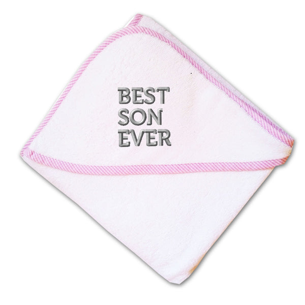 Baby Hooded Towel Best Son Ever Embroidery Kids Bath Robe Cotton - Cute Rascals