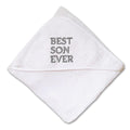Baby Hooded Towel Best Son Ever Embroidery Kids Bath Robe Cotton