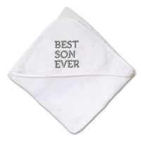 Baby Hooded Towel Best Son Ever Embroidery Kids Bath Robe Cotton - Cute Rascals