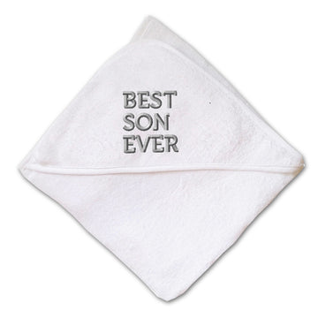 Baby Hooded Towel Best Son Ever Embroidery Kids Bath Robe Cotton
