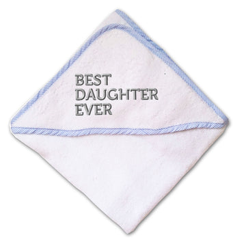 Baby Hooded Towel Best Daughter Ever Embroidery Kids Bath Robe Cotton