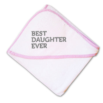 Baby Hooded Towel Best Daughter Ever Embroidery Kids Bath Robe Cotton