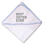 Baby Hooded Towel Best Sister Ever Embroidery Kids Bath Robe Cotton - Cute Rascals