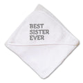 Baby Hooded Towel Best Sister Ever Embroidery Kids Bath Robe Cotton