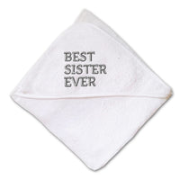 Baby Hooded Towel Best Sister Ever Embroidery Kids Bath Robe Cotton - Cute Rascals