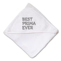 Baby Hooded Towel Best Prima Ever Embroidery Kids Bath Robe Cotton