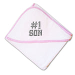 Baby Hooded Towel Number #1 Son Embroidery Kids Bath Robe Cotton - Cute Rascals
