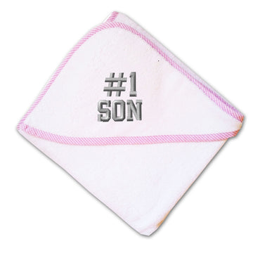 Baby Hooded Towel Number #1 Son Embroidery Kids Bath Robe Cotton