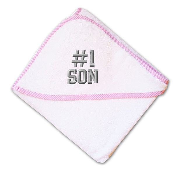 Baby Hooded Towel Number #1 Son Embroidery Kids Bath Robe Cotton - Cute Rascals