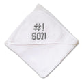 Baby Hooded Towel Number #1 Son Embroidery Kids Bath Robe Cotton