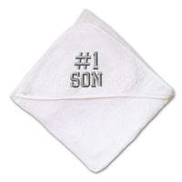 Baby Hooded Towel Number #1 Son Embroidery Kids Bath Robe Cotton - Cute Rascals