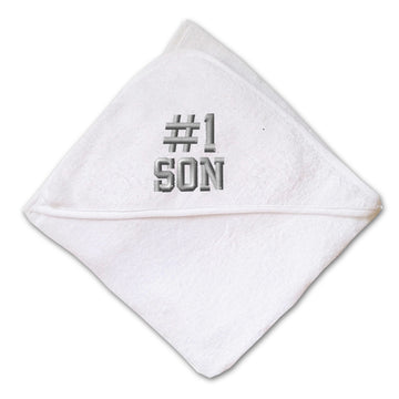 Baby Hooded Towel Number #1 Son Embroidery Kids Bath Robe Cotton