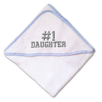 Baby Hooded Towel Number #1 Daughter Embroidery Kids Bath Robe Cotton - Cute Rascals