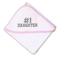 Baby Hooded Towel Number #1 Daughter Embroidery Kids Bath Robe Cotton - Cute Rascals