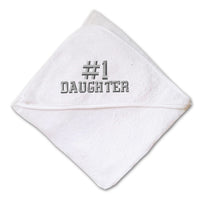 Baby Hooded Towel Number #1 Daughter Embroidery Kids Bath Robe Cotton - Cute Rascals