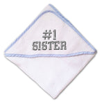 Baby Hooded Towel Number #1 Sister Embroidery Kids Bath Robe Cotton - Cute Rascals