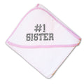 Baby Hooded Towel Number #1 Sister Embroidery Kids Bath Robe Cotton