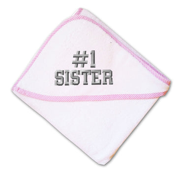 Baby Hooded Towel Number #1 Sister Embroidery Kids Bath Robe Cotton