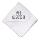 Baby Hooded Towel Number #1 Sister Embroidery Kids Bath Robe Cotton - Cute Rascals