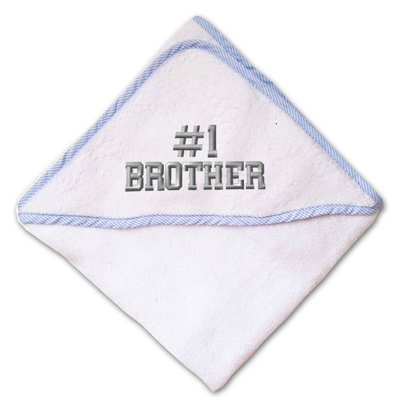 Baby Hooded Towel Number #1 Brother Embroidery Kids Bath Robe Cotton - Cute Rascals