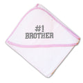 Baby Hooded Towel Number #1 Brother Embroidery Kids Bath Robe Cotton