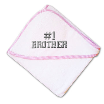 Baby Hooded Towel Number #1 Brother Embroidery Kids Bath Robe Cotton