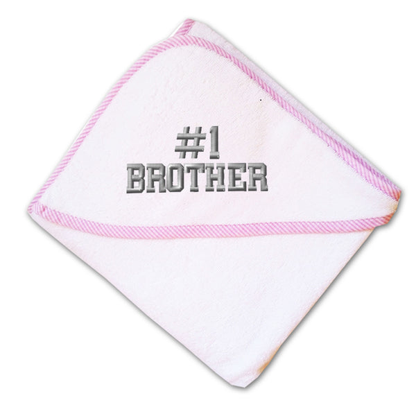 Baby Hooded Towel Number #1 Brother Embroidery Kids Bath Robe Cotton - Cute Rascals