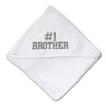 Baby Hooded Towel Number #1 Brother Embroidery Kids Bath Robe Cotton - Cute Rascals